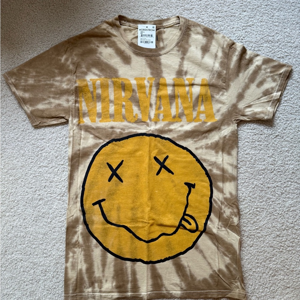 NIRVANA Brown Graphic Tee Small